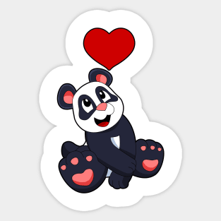 Panda with Heart Sticker